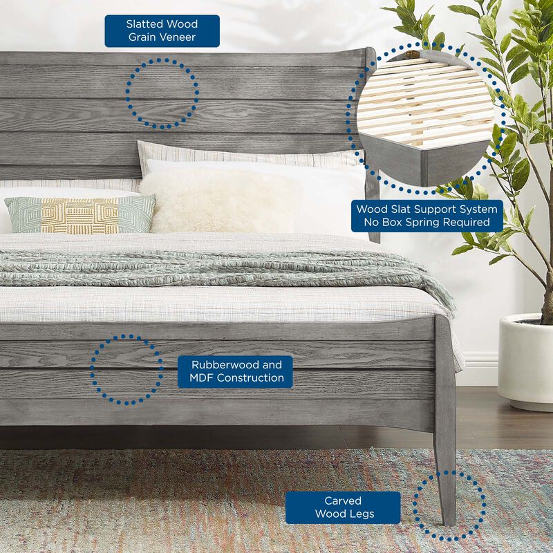 Modway - Georgia King Wood Platform Bed Gray image number 8