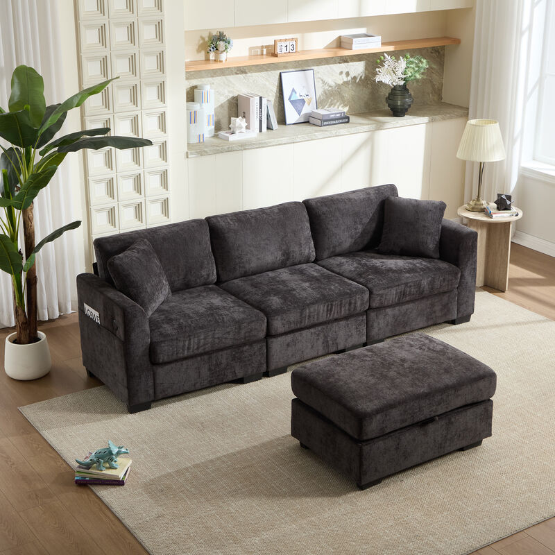 Bomzik Modern Storage Sectional Sofa with Dual USB image number 3