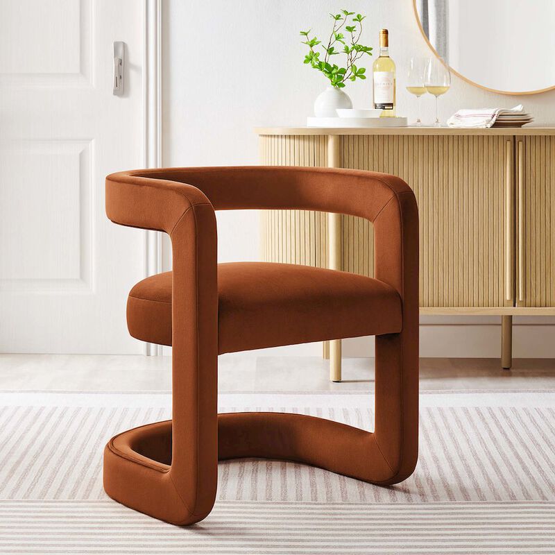 Winslow Barrel Performance Velvet Dining Chair image number 9