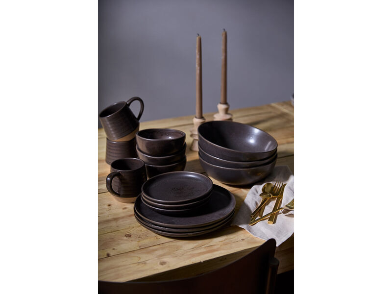 Kavala Dinner Plate II in Espresso (Set of 4)