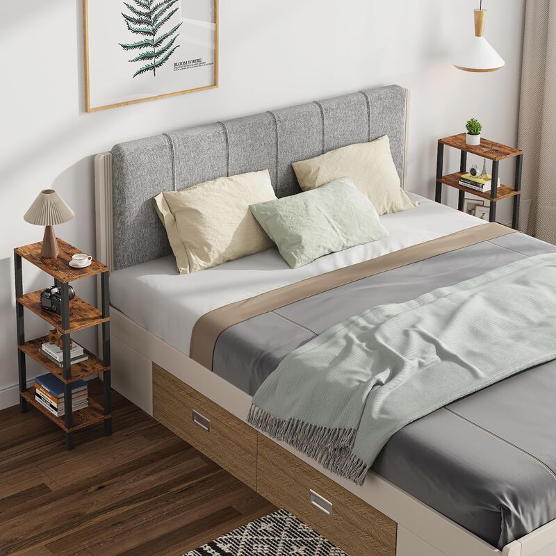 TUTOTAK Small Side Table, Narrow End Table, Skinny Sofa Table, Slim Nightstand, Couch Table, Living Room, Bed Room, Brown TB01BB