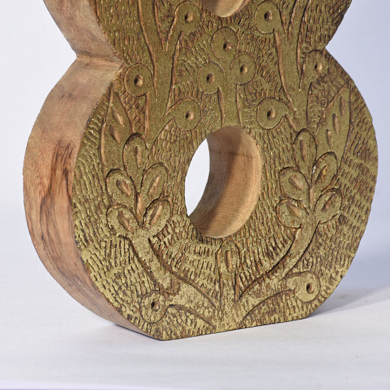 Vintage Natural Gold Handmade Eco-Friendly "8" Numeric Number For Wall Mount & Table Top Décor
