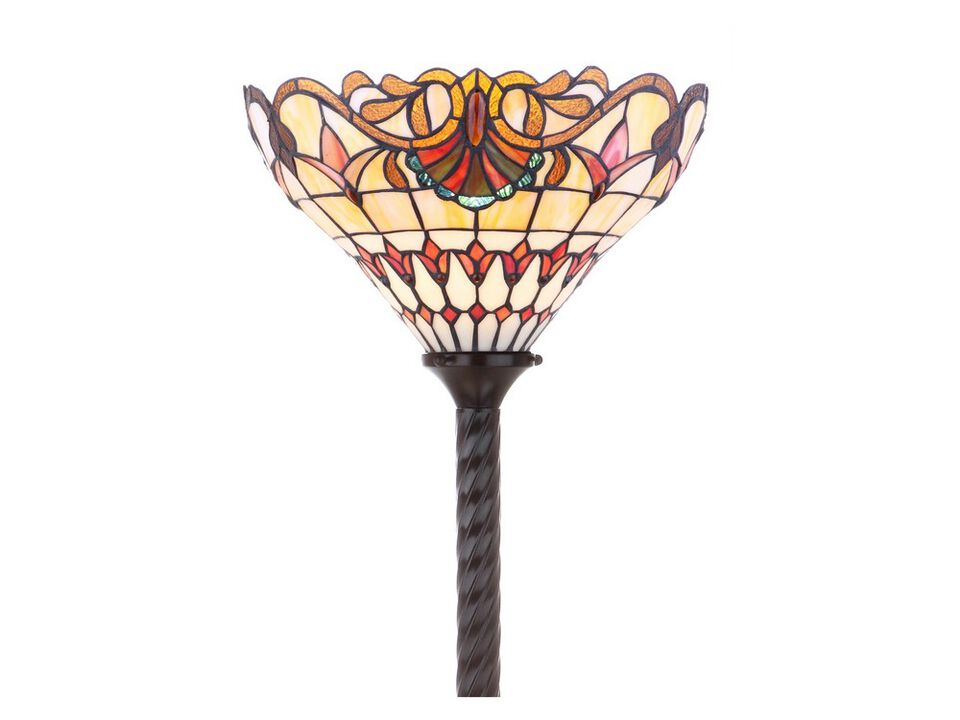 Davis Tiffany-Style 70" Torchiere LED Floor Lamp, Bronze