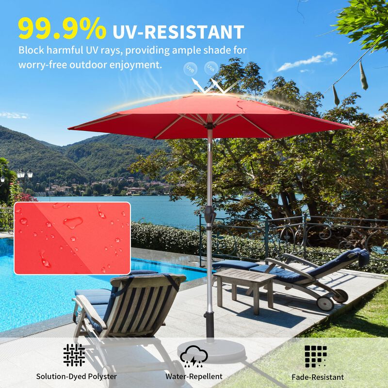 MONDAWE 7.5FT Patio Umbrella, Outdoor Table Umbrella with Push Button Tilt and Crank, UV Protection Waterproof Market Sun Umbrella with 8 Sturdy Ribs for Garden, Deck, Backyard, Pool