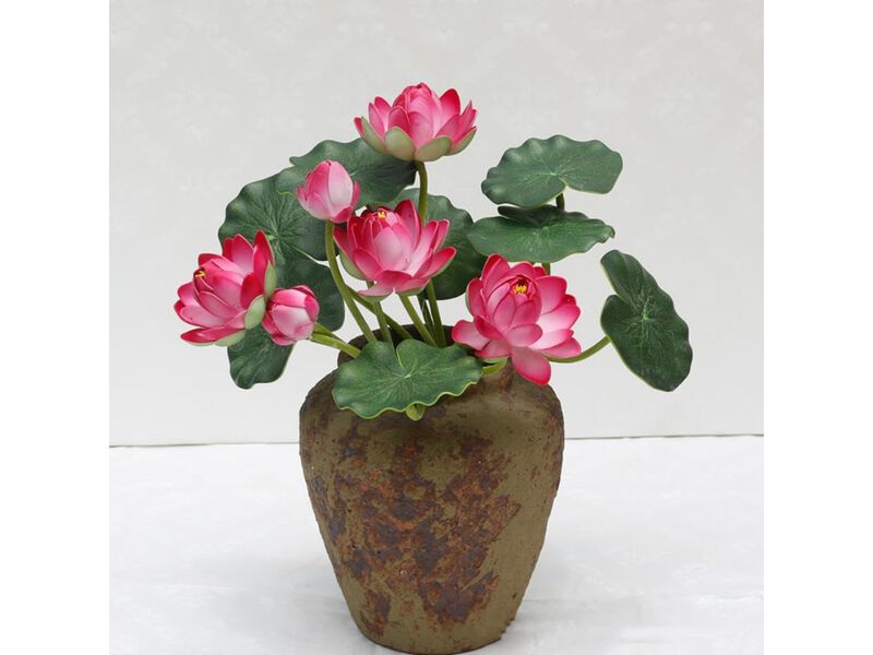 2 Piece Red Artificial Lily Flower Heads Outdoor Home Decor image number 1