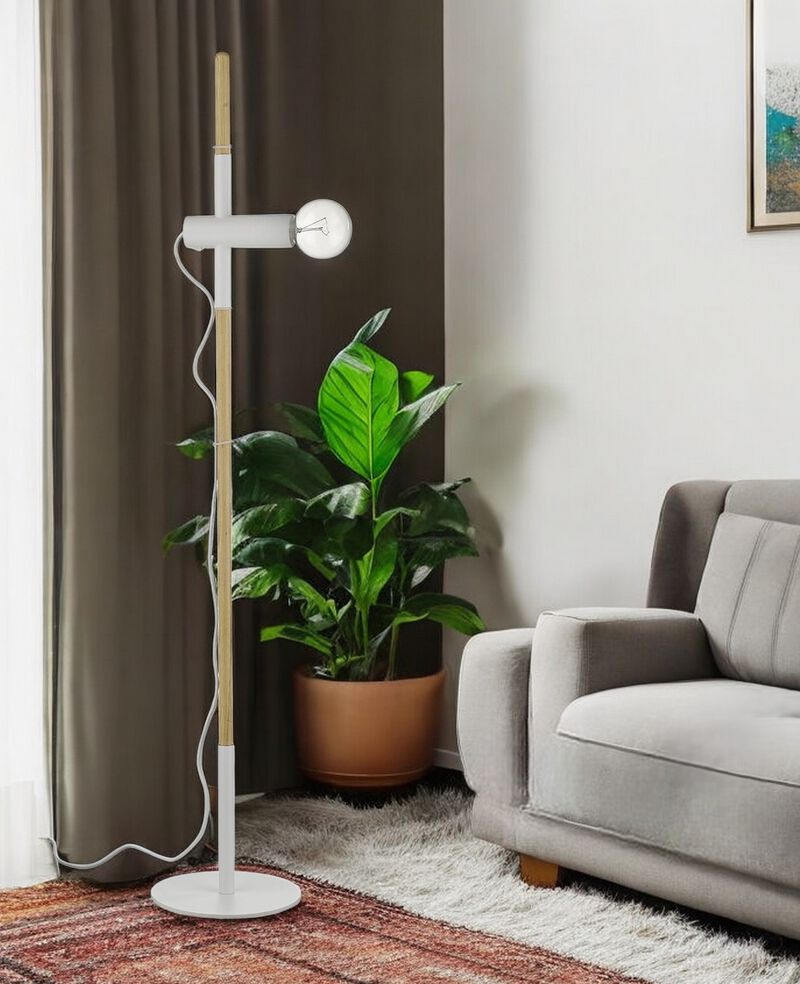 Hivvago 55" Brown And White Reading Floor Lamp