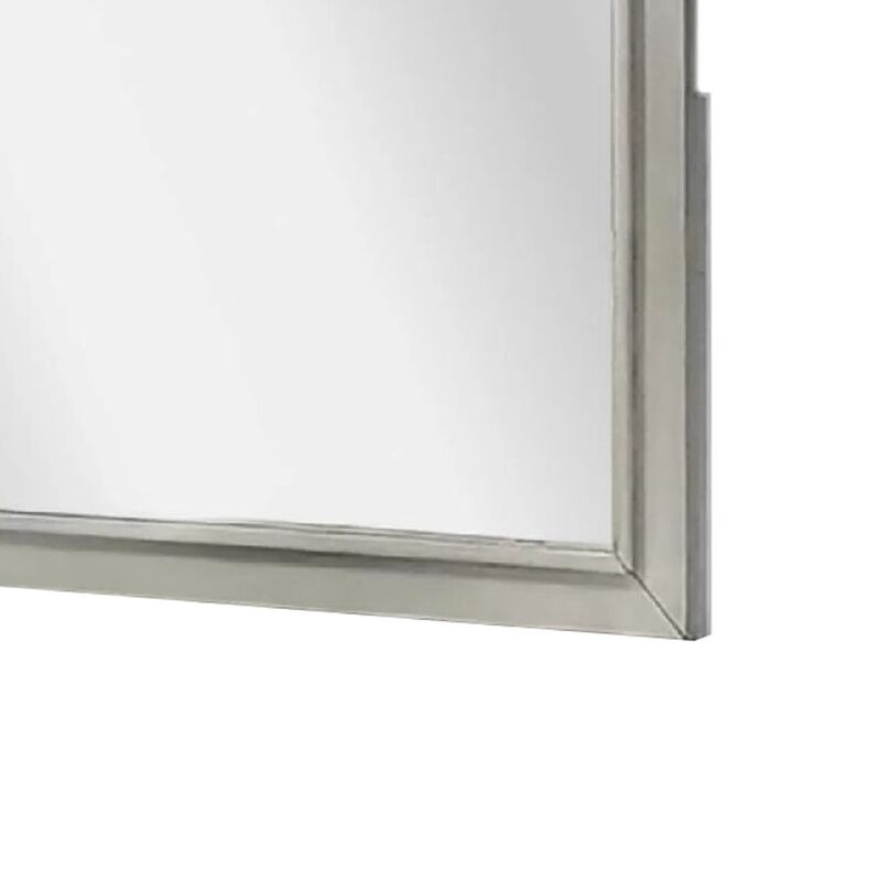 Dresser Mirror, Subtle Antique White Rubberwood, Square 40 Inch image number 4