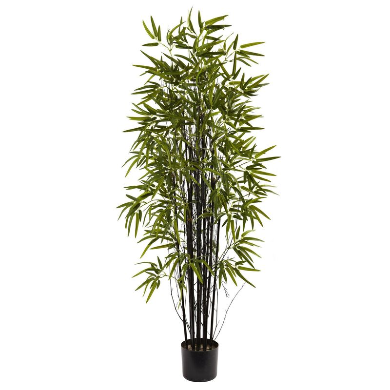 Nearly Natural 5-ft Black Bamboo Tree x 13 w/744 Lvs