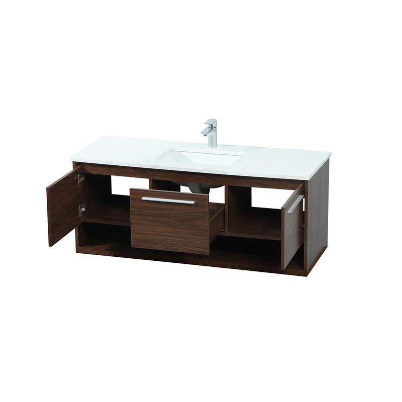 Elegant Kitchen and Bath 48 inch Single bathroom vanity in walnut