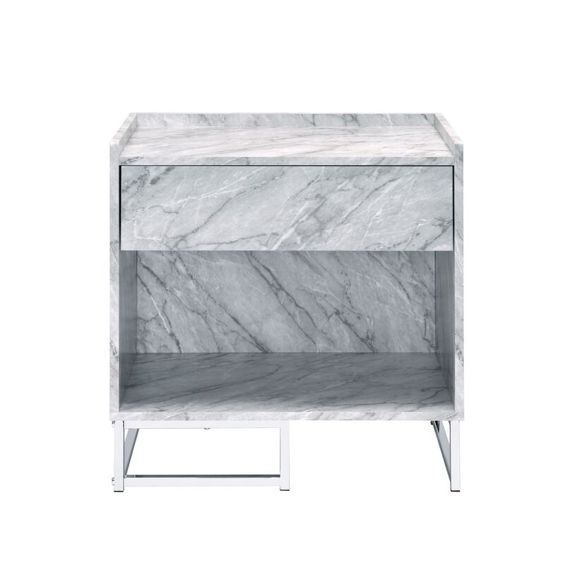 Contemporary White Accent Table image number 5