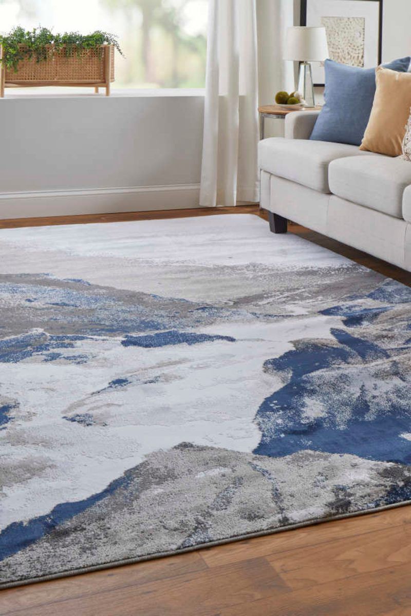 Gaspar 3838F Gray/White 5'2" x 7'2" Rug image number 1