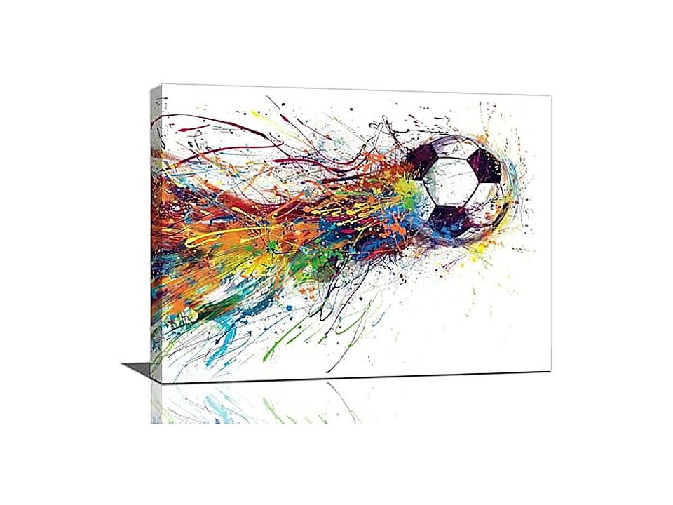 Banksy Soccer Wall Art Sport Street Graffiti Colorful Sports Decor Canvas Gym