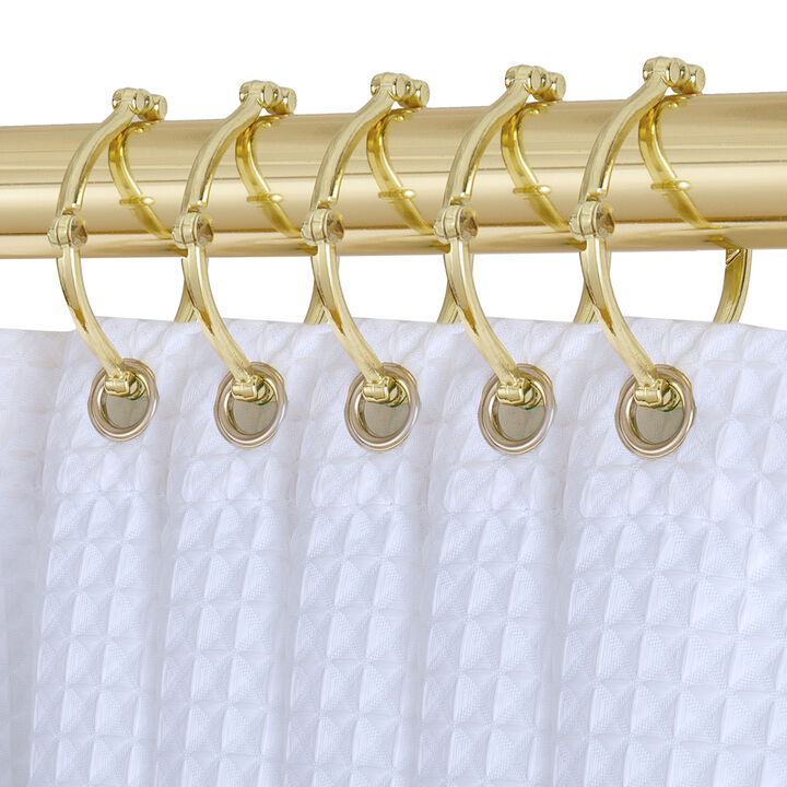 Utopia Alley Rust-Proof Zinc Shower Curtain Hooks with Clasp Closure, Shower Hooks Hangers for Bathroom, Kitchen Utensils, Curtains, Clothing, Towels etc - Set of 12
