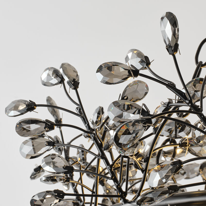 30.7" Modern Glam Black Crystal Branch Chandelier for Kitchen Island, Dining Room and Living Room