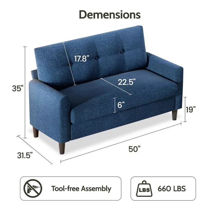 Cloud-Like Comfort in Minutes | 50" Dyonery Corduroy Loveseat