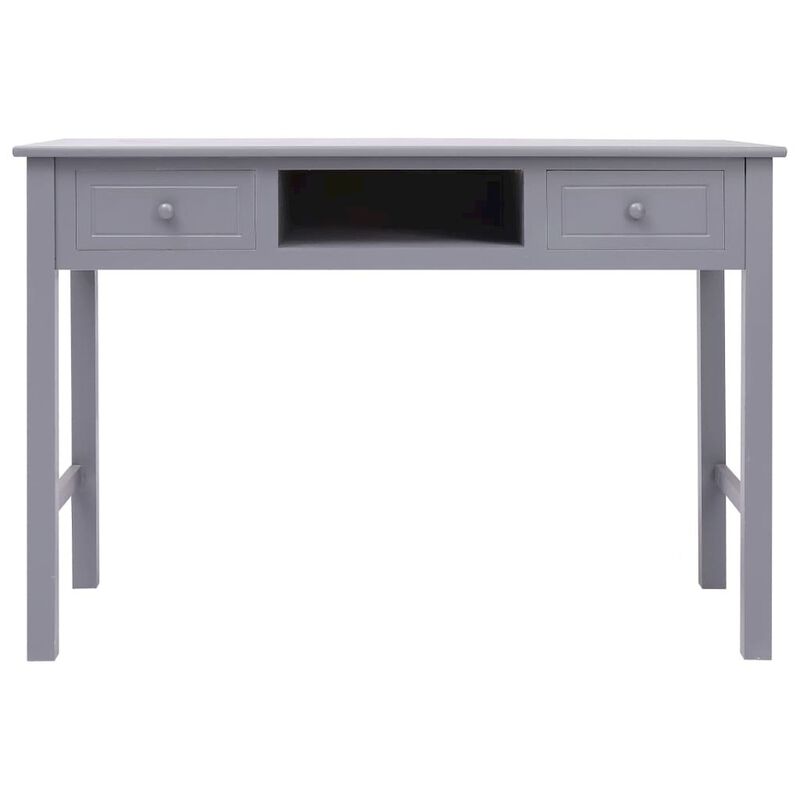 Desk Grey Paulownia wood, Poplar wood Medium Desk Rectangular