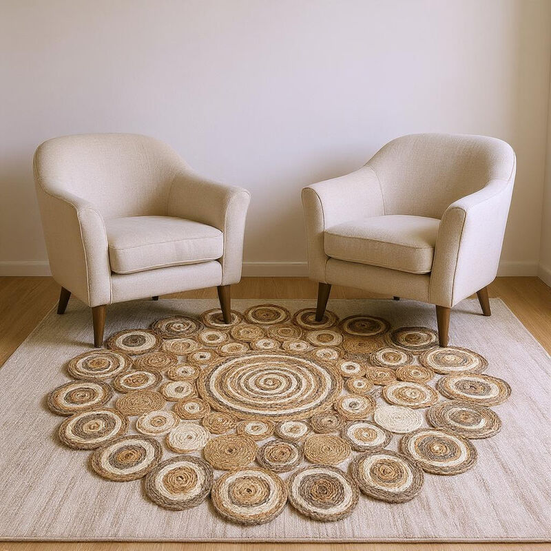 HomeRoots Jute Hand Braided Round Rug image number 1