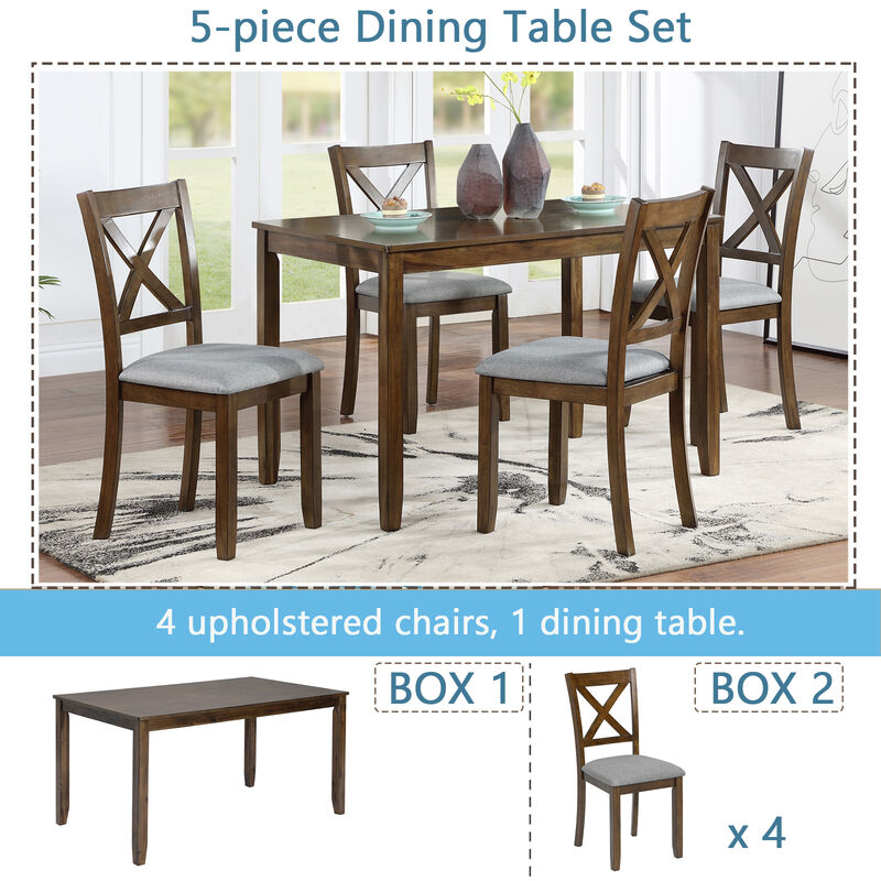 Riflil 5‑Piece Farmhouse Dining Set image number 6