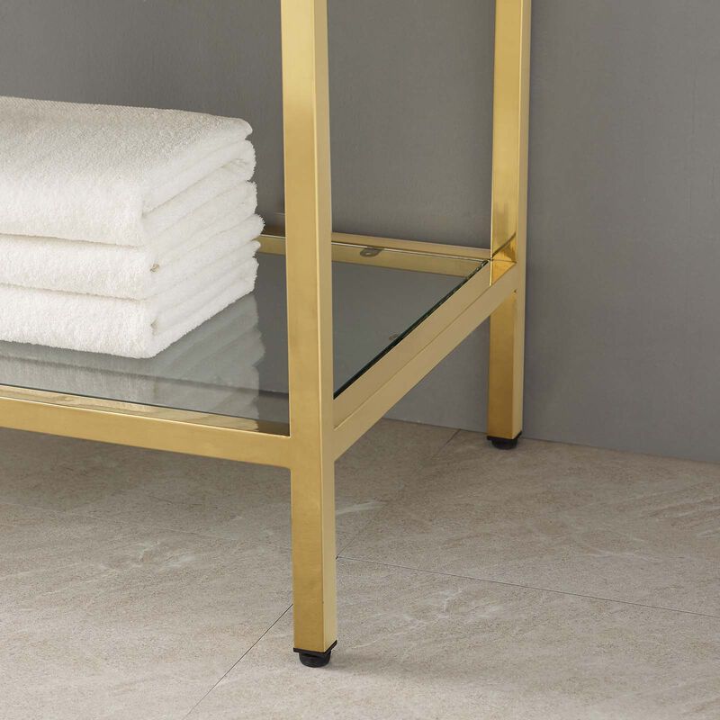 Kingsley 50" Gold Stainless Steel Bathroom Vanity image number 8