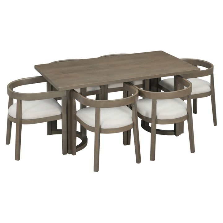 Curquu 7‑Piece Modern Farmhouse Dining Set