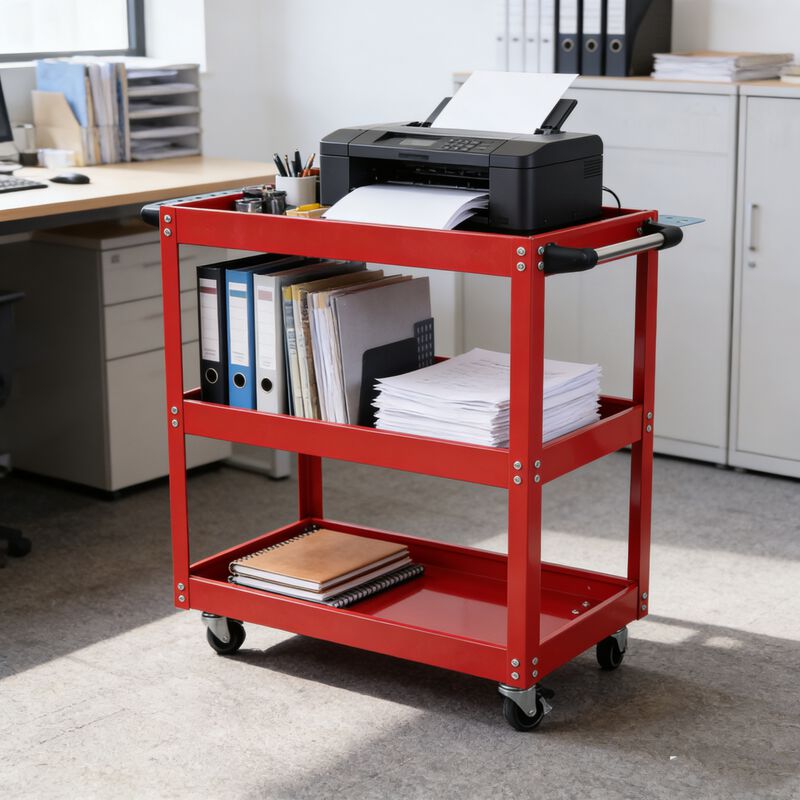 ELEMENT ACE Heavy Duty 3-Tier Rolling Mechanic Tool Cart with Lockable Wheels 450 LBS Capacity Industrial Utility Cart for Garage Warehouse Workshop Storage image number 8