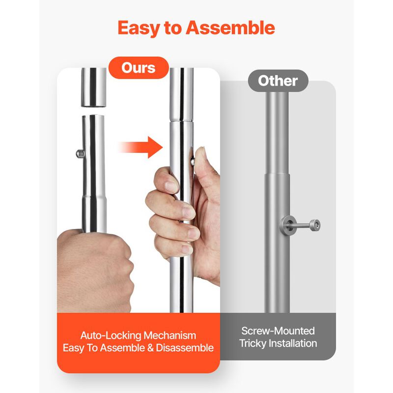 Heavy Duty Clothing Rack with Wheels 2 Hanging Rods and Storage Shelves image number 3