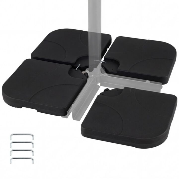 4-Piece Cantilever Offset Base 164 LBS Heavy-Duty Square with U-Locking Pins-Black