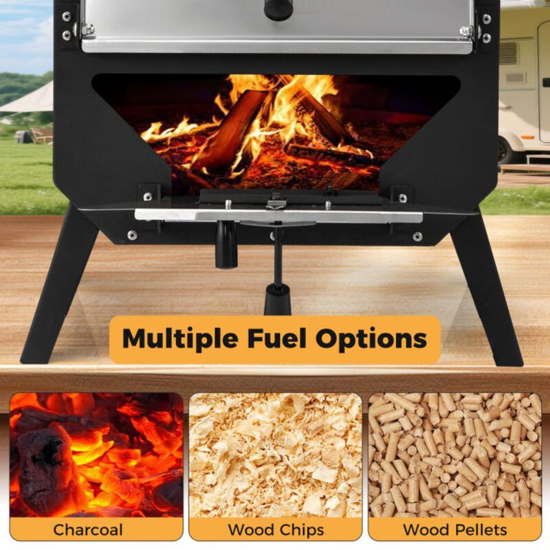 Hivvago Outdoor Pizza Oven with Pizza Stone for Patio Backyard Camping BBQ