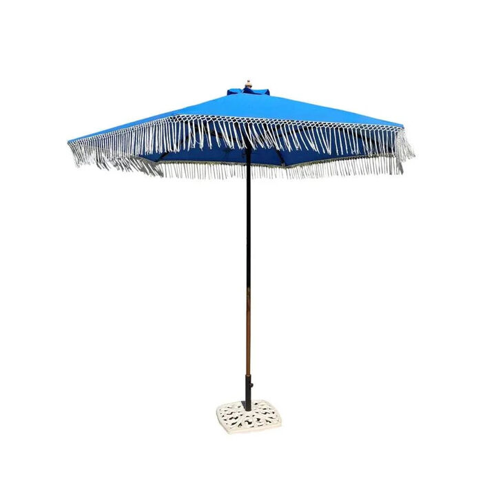 9ft 6 Ribs Replacement Umbrella Canopy w/ Tassels (Canopy Only)
