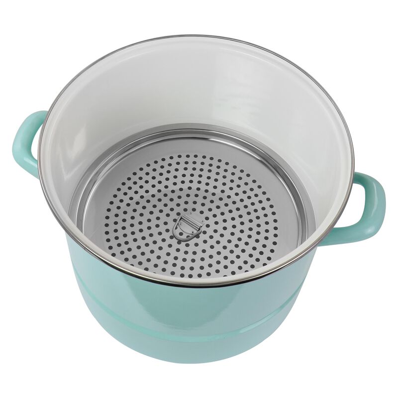 Martha Stewart 16 quart Turquoise Steel Steamer Pot