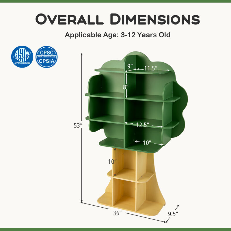 Open Shelf Bookcase for Kids – Toy Organizer and Display Rack in One