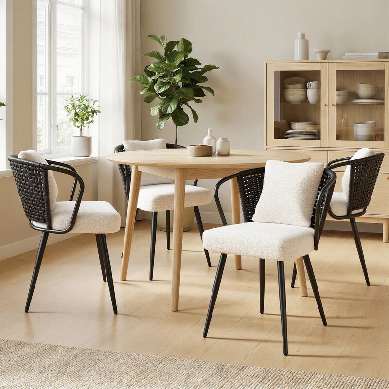 Modern Teddy Upholstered Dining Chair Set of 4 image number 1