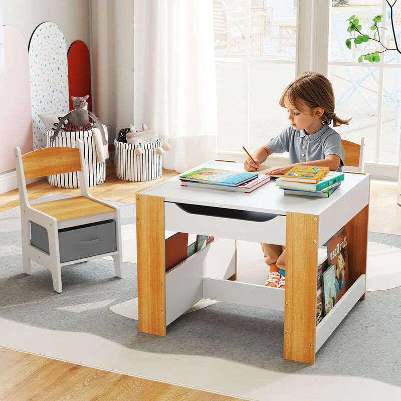 Children’s Activity Table and Chair Set – 4-in-1 Design with Dual-Sided Tabletop