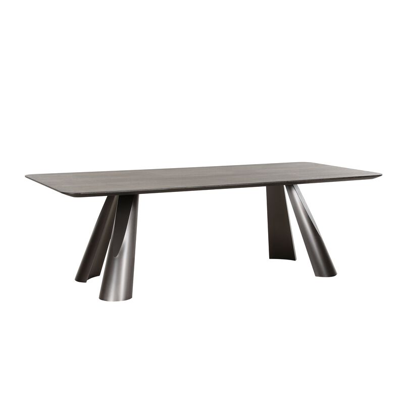 Pasargad Home Novara Design Dark Brown Rectangle Dining Table, 94.5"W