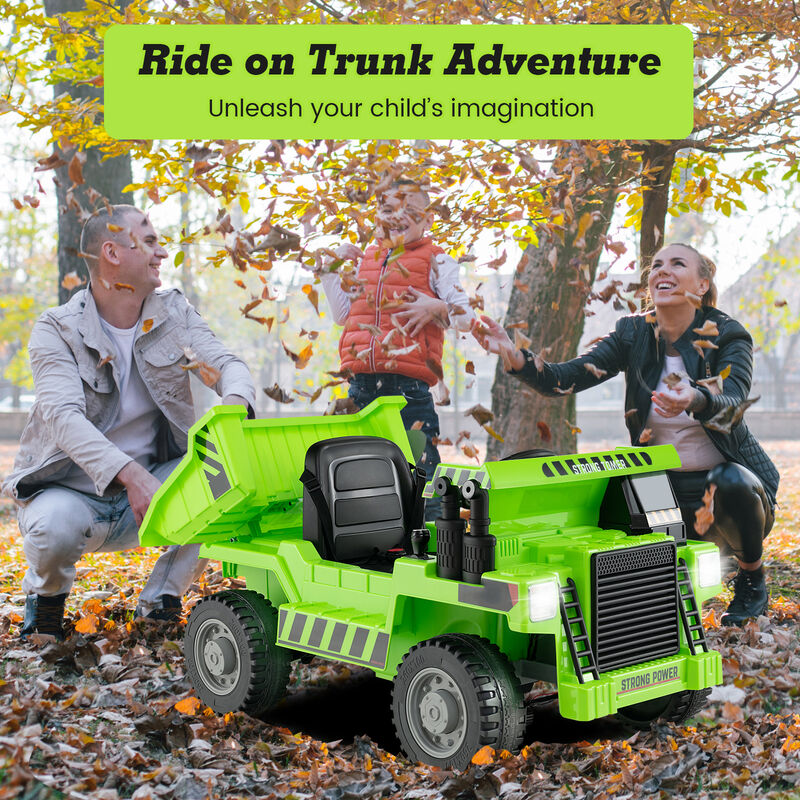 Electric Kids Ride On Dump Truck with 12V Battery and Working Dump Bed image number 4