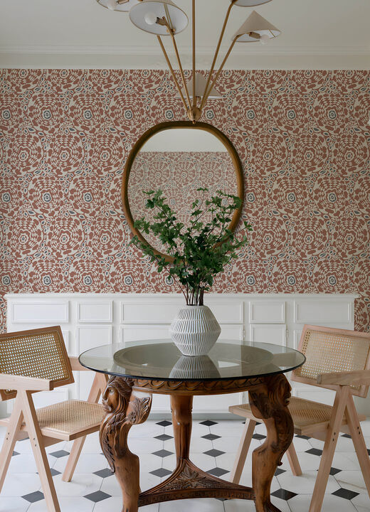 Divine Rust Abstract Medallion Wallpaper