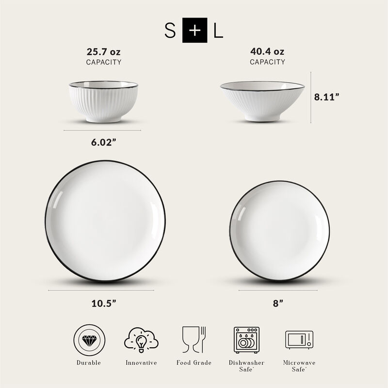 Christian Siriano Lustra Stoneware 32 Piece Dinnerware Set