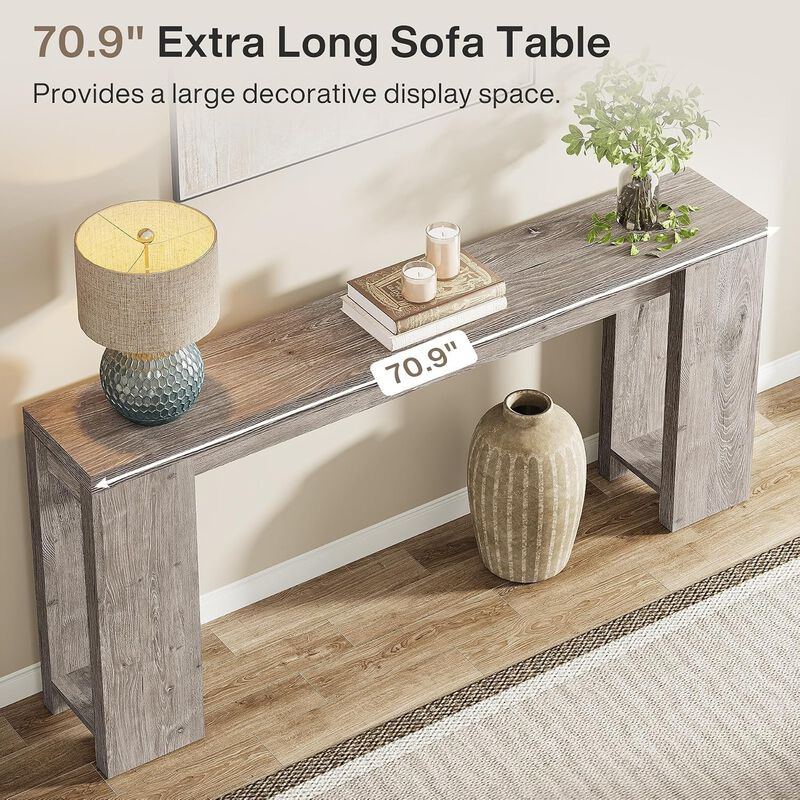 Tribesigns Farmhouse Wood Console Table image number 6