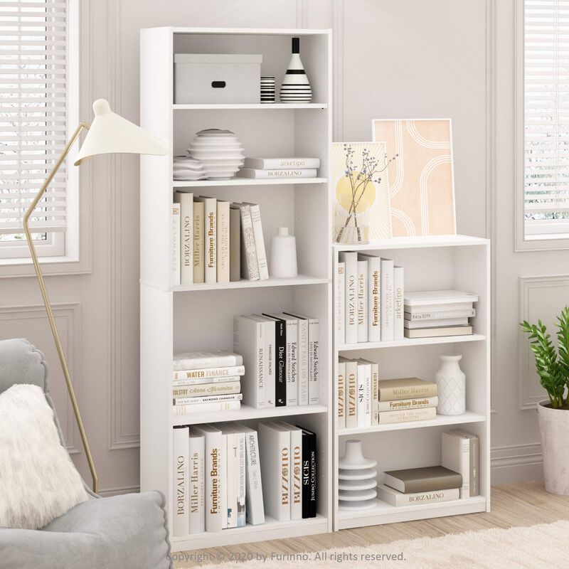 FurinnoFURINNO JAYA Simple Home 3-Tier Adjustable Shelf Bookcase, White
