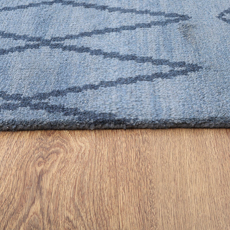 HAND KNOTTED WOOL Geometric AREA RUGS  - Rectangle Shape, Geometric Modern, Medium Pile Handmade Area Rugs for Living Room, Bed Room (N01117) image number 5