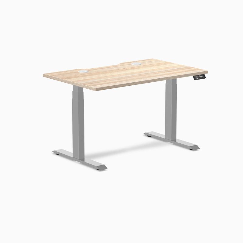Desky Dual Scalloped Laminate Sit Stand Desk image number 0