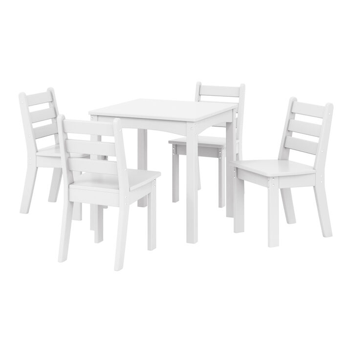 WestinTrends Kids 5-Piece HDPE Dining Table and Chairs Set
