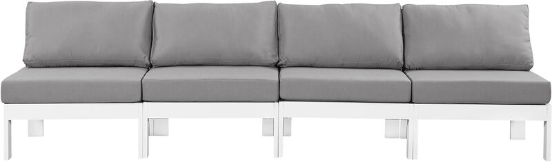 Meridian Furniture Nizuc Grey Water Resistant Fabric Outdoor Patio Modular Sofa image number 4