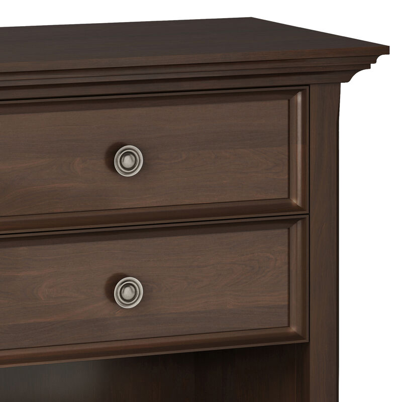 Amherst SOLID WOOD 24 inch Wide Traditional Bedside Nightstand Table in Natural Aged Brown