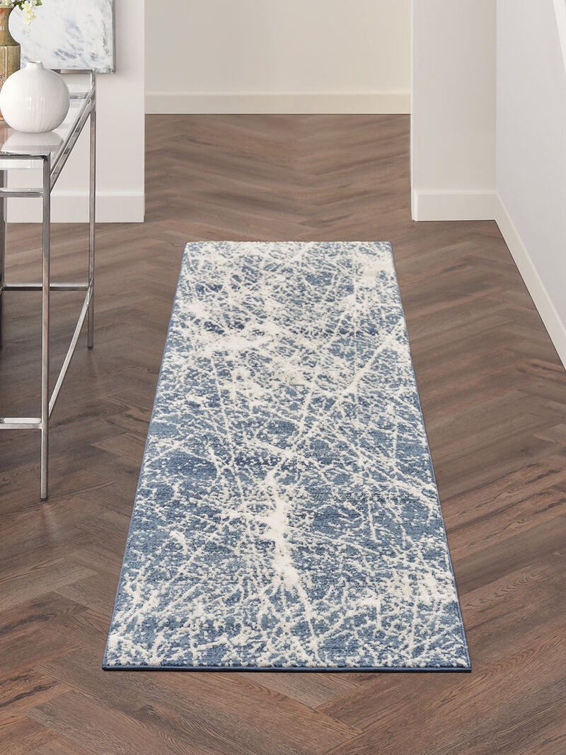 Exhale EXL02 Navy/Ivory 2'2" x 7'6" Rug