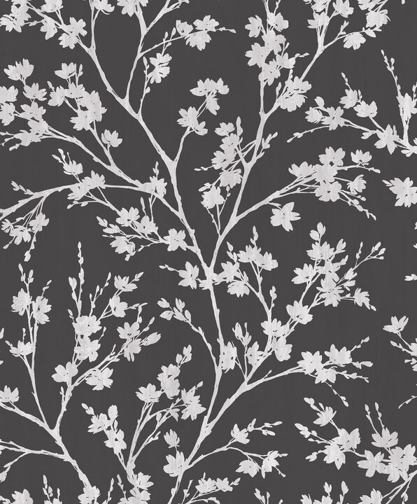 Secret Garden Wispy Branches Black Wallpaper G78531