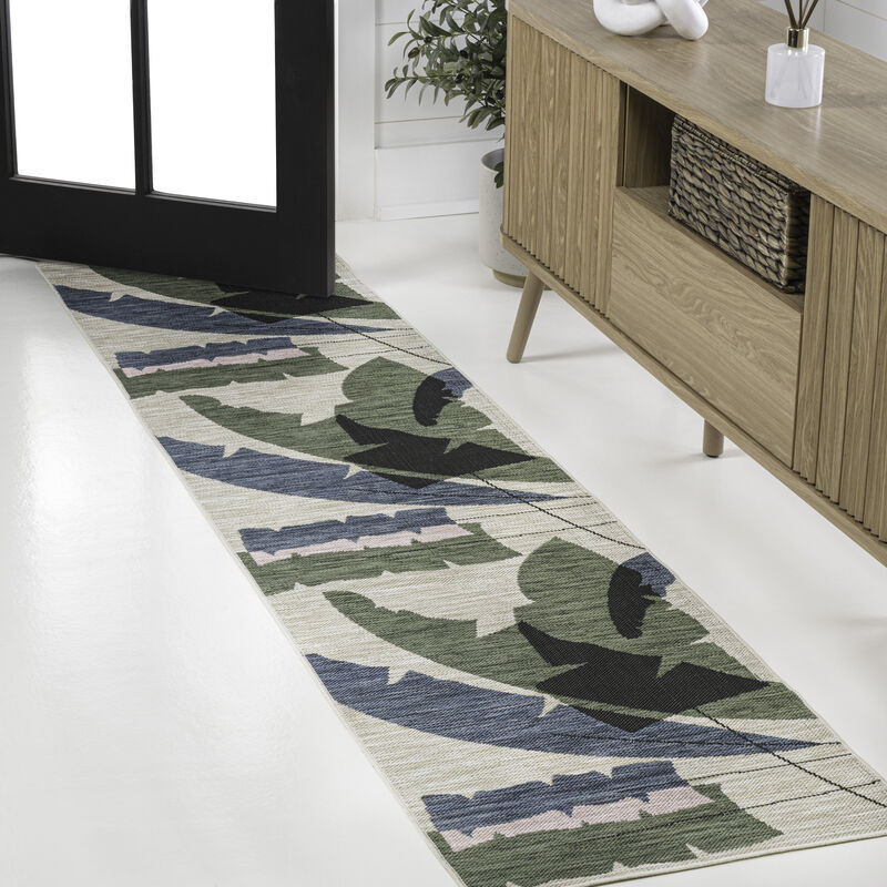 Shelby Coastal Vintage Abstract Palm Leaf Indoor/Outdoor Area Rug