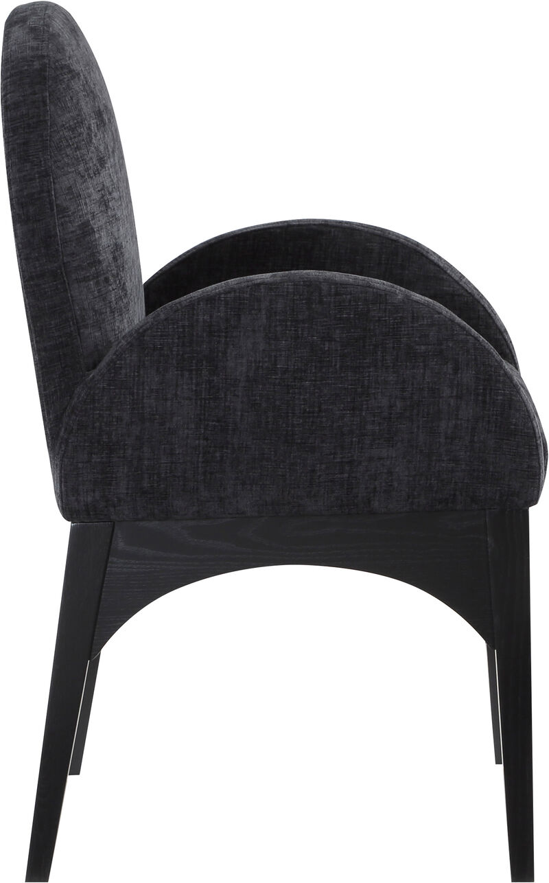 Meridian Furniture Waldorf Black Chenille Fabric Dining Chair image number 4
