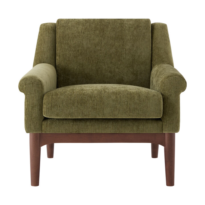 Whisen Mid-Century Modern Accent Chair, Boucle Upholstered Lounge Chair with Solid Wood Legs for Living Room