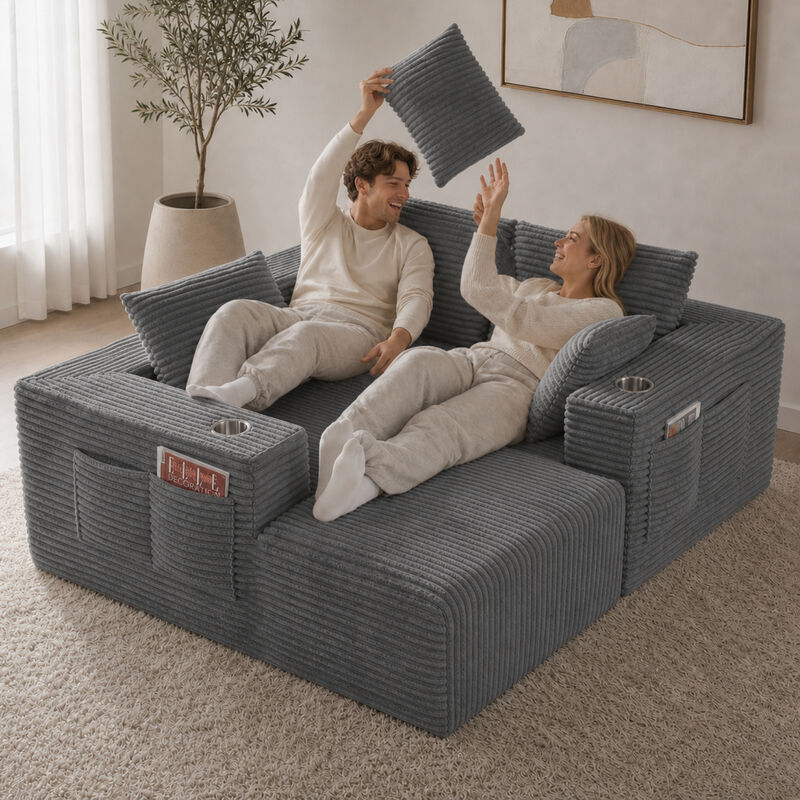 Gixbog  L-shaped modular sofa image number 3
